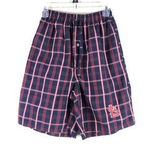 Genuine Merchandise Blue Red St. Louis Cardinals MLB Baseball Plaid Sleep Shorts